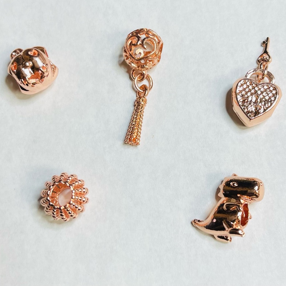 Elegant Rose Gold Charm Set